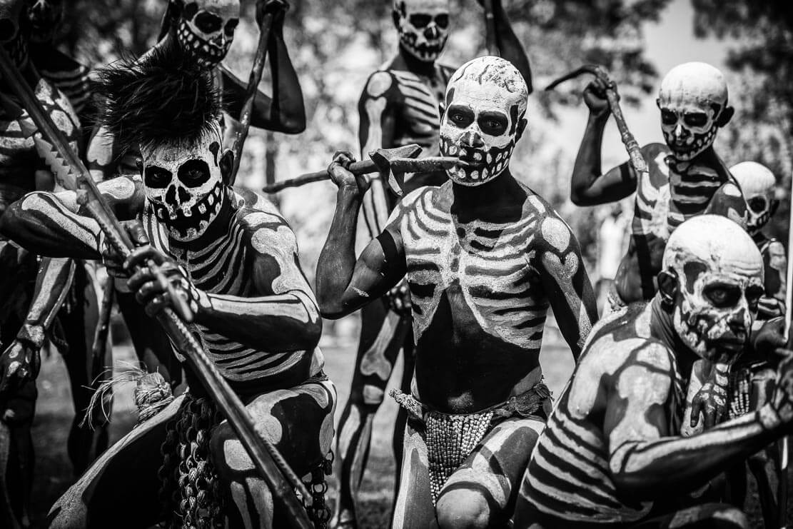 Chimbu Танцоры-Скелеты, Провинция Chimbu, Папуа Новая Гвинея